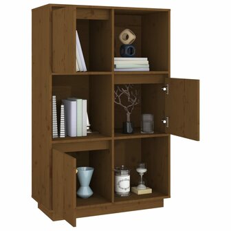 Hoge kast 74x35x117 cm massief grenenhout honingbruin 4