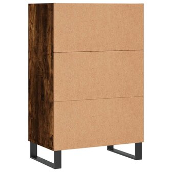 Hoge kast 57x35x90 cm bewerkt hout gerookt eikenkleurig 6