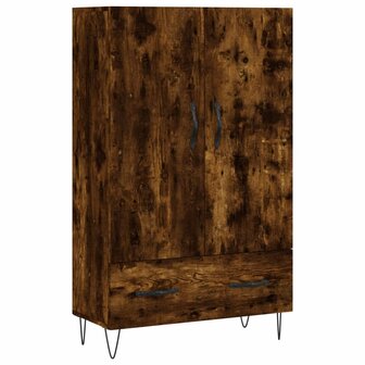 Hoge kast 69,5x31x115 cm bewerkt hout gerookt eikenkleurig 2