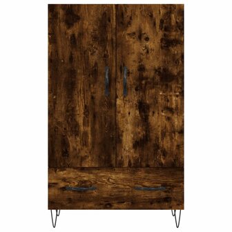 Hoge kast 69,5x31x115 cm bewerkt hout gerookt eikenkleurig 6