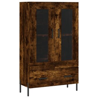 Hoge kast 69,5x31x115 cm bewerkt hout gerookt eikenkleurig 2