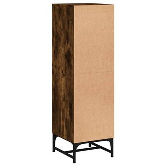 Hoge kast met glazen deuren 35x37x120 cm gerookt eikenkleurig 8