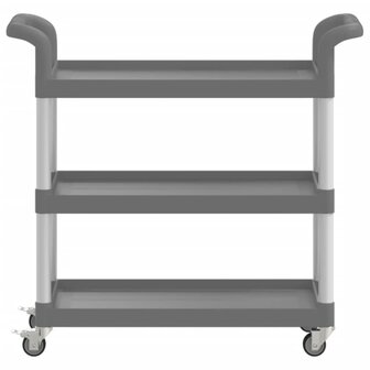 Trolley 3-laags 77x34x72 cm aluminium grijs 4