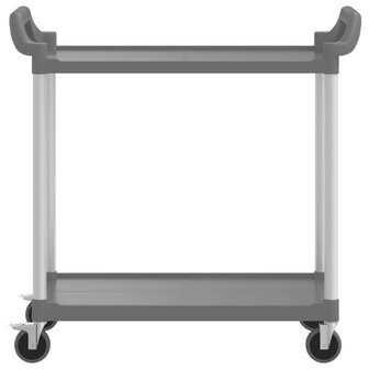 Trolley 2-laags 99x50x97 cm aluminium grijs 4