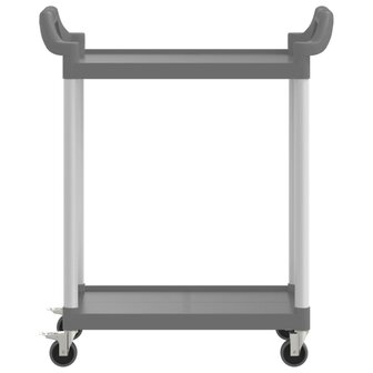 Trolley 2-laags 81x41x92 cm aluminium grijs 4