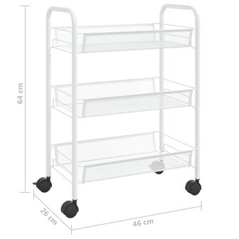 Keukentrolley 3-laags 46x26x54 cm ijzer wit 7