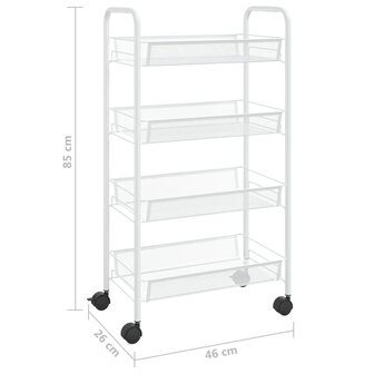 Keukentrolley 4-laags 46x26x85 cm ijzer wit 7