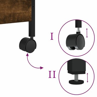 Keukentrolley 50x30x70 cm bewerkt hout gerookt eikenkleurig 10