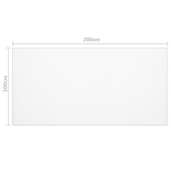 Tafelbeschermer 200x100 cm 2 mm PVC mat 6