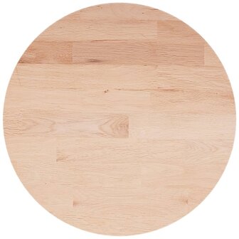 Tafelblad rond &Oslash;40x1,5 cm onbehandeld massief eikenhout 2