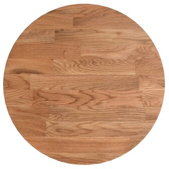 Tafelblad rond &Oslash;30x1,5 cm bewerkt massief eikenhout lichtbruin 2