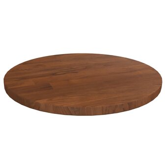 Tafelblad rond &Oslash;30x1,5 cm bewerkt massief eikenhout donkerbruin 1