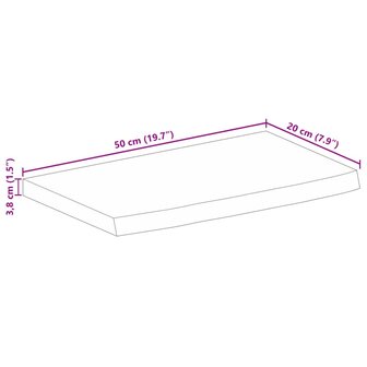 Tafelblad met natuurlijke rand 50x20x3,8 cm massief mangohout 9