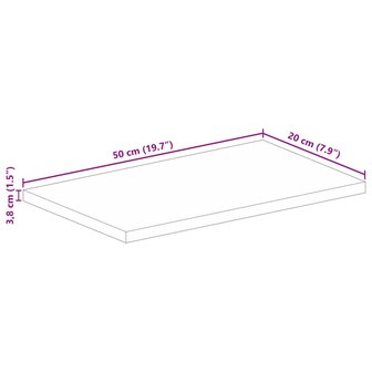 Tafelblad rechthoekig 50x20x3,8 cm massief gerecycled hout 9