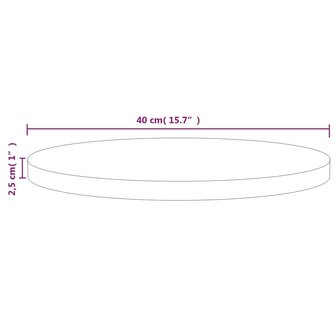 Tafelblad &Oslash;40x2,5 cm massief grenenhout 6