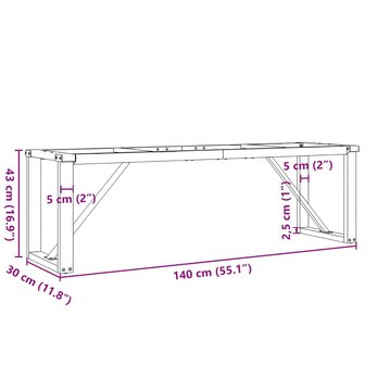 Salontafelpoten O-frame 140x30x43 cm gietijzer 9