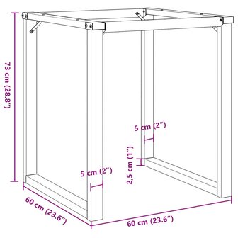 Eettafelpoten O-frame 60x60x73 cm gietijzer 9