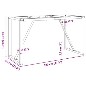 Eettafelpoten O-frame 120x60x73 cm gietijzer 9