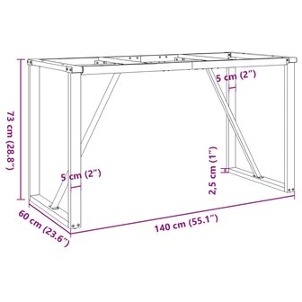 Eettafelpoten O-frame 140x60x73 cm gietijzer 9