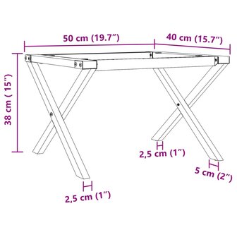 Salontafelpoten X-frame 50x40x38 cm gietijzer 9