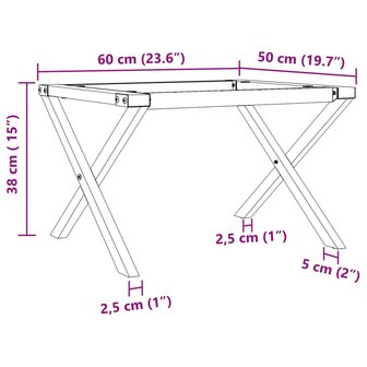 Salontafelpoten X-frame 60x50x38 cm gietijzer 9