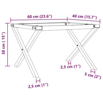 Salontafelpoten X-frame 60x40x38 cm gietijzer 9