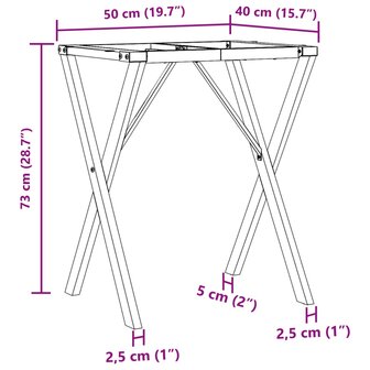 Eettafelpoten X-frame 50x40x73 cm gietijzer 9