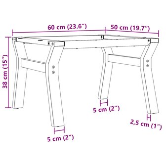 Salontafelpoten Y-frame 60x50x38 cm gietijzer 9