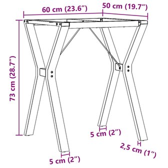 Eettafelpoten Y-frame 60x50x73 cm gietijzer 9