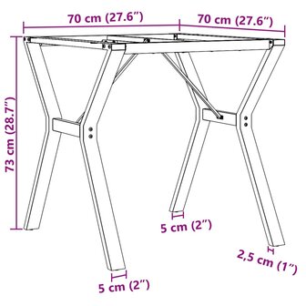 Eettafelpoten Y-frame 70x70x73 cm gietijzer 9