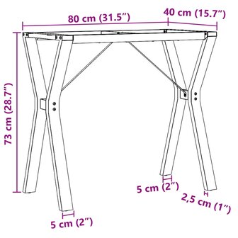 Eettafelpoten Y-frame 80x40x73 cm gietijzer 9