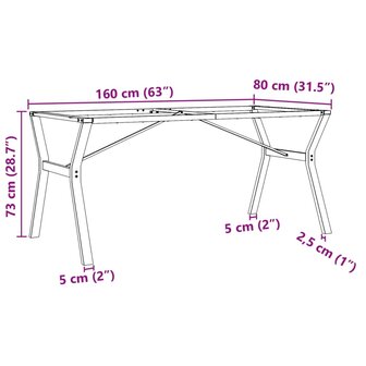 Eettafelpoten Y-frame 160x80x73 cm gietijzer 9