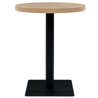 Bistrotafel rond 60x75 cm MDF en staal eikenkleur 3