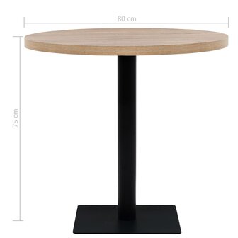 Bistrotafel rond 80x75 cm MDF en staal eikenkleur 6