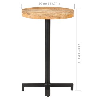 Bistrotafel rond &Oslash;50x75 cm ruw mangohout 6