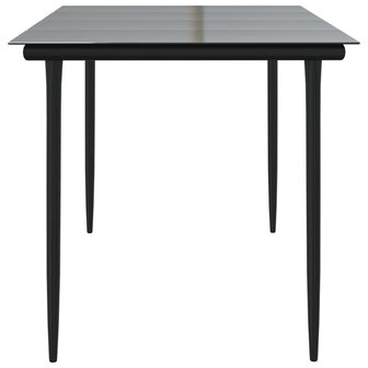 Tuintafel 160x80x74 cm staal en gehard glas zwart 4