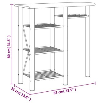 Barset 3-delig bewerkt hout en ijzer grijs en bruin 11