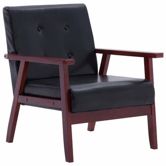 Fauteuil kunstleer zwart 2