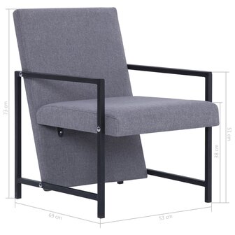 Fauteuil stof lichtgrijs 8