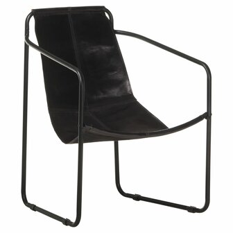 Relaxfauteuil echt leer zwart 1