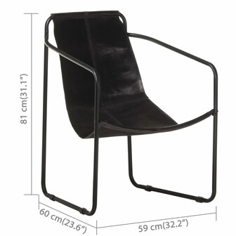 Relaxfauteuil echt leer zwart 6