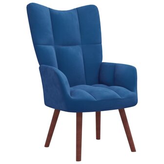 Relaxstoel fluweel blauw 1