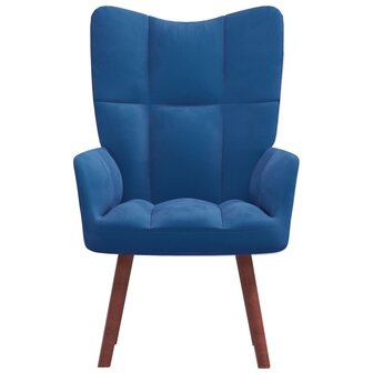 Relaxstoel fluweel blauw 2