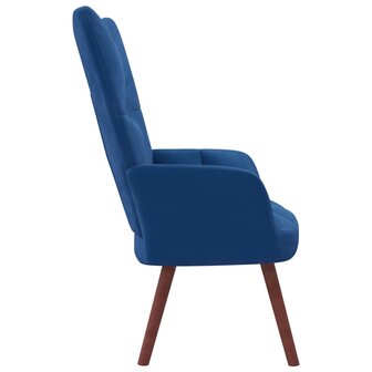 Relaxstoel fluweel blauw 3