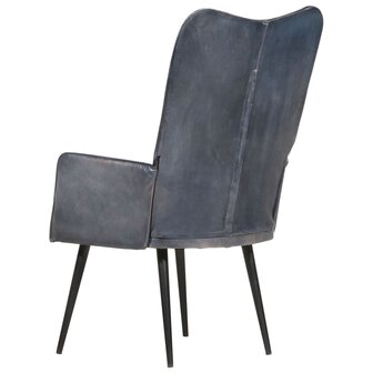 Fauteuil echt leer grijs 3