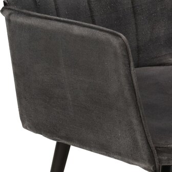 Fauteuil met voetenbank vintage stijl canvas zwart 6