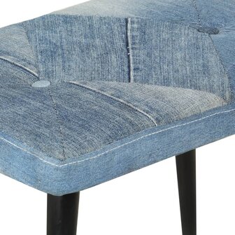 Fauteuil met voetensteun patchwork canvas blauw denim 9