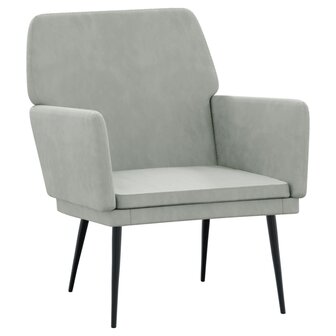 Fauteuil 62x79x79 cm fluweel lichtgrijs 2