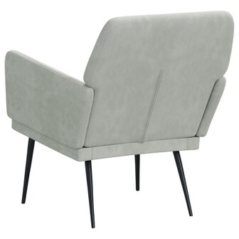 Fauteuil 62x79x79 cm fluweel lichtgrijs 5