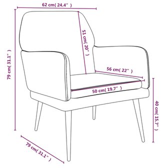 Fauteuil 62x79x79 cm fluweel lichtgrijs 8